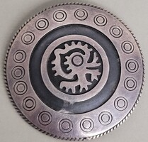 EZÜST Azték Nap Isten ( Quetzalcoatl) Bross és Medál!