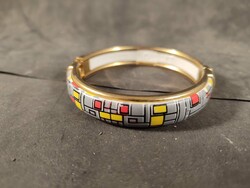 Geometriai mintás porcelán betétes karkötő 275