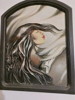 Relief női portré – modern dekoratív falikép