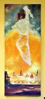Bari Janó (1955): "Vác városa felett" (143 x 57 cm)