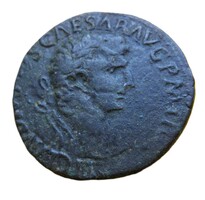 Római bronz CLAUDIUS I Barbár veretű Sestertius Róma Spes 17,7 gr/31mm