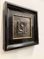 Bronz plakett képkeretben