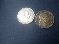 2 db ezüst 1 Korona 1915-ből  egyben eladó!