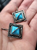 Régi szép patinás ezüst kézműves fülbevaló