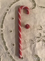 KARÁCSONYFADÍSZ - TÖMÖR ÜVEG - CUKORBOT - 14 x 3 cm - GOMBA - 1,5 cm - OSZTRÁK