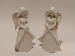 Kedves biszkvit bisquit angyal figura szobor karácsonyi dekoráció 16 cm