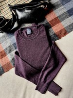 Tailorbyrd 1930 M-es 100% merinó gyapjú pulóver padlizsán színben