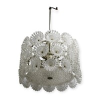 Retro Vintage Flowered Glass Effect Plastic Chandelier - 01388