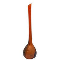 Hosszú nyakú mid-century fújt üveg design váza - 51128