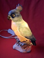 Német Sitzendorfi papagáj figurális lámpa új szerelvénnyel
