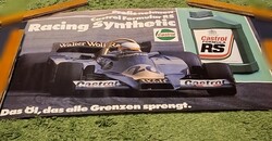 Castrol, Forma-1, Formula-1, Walter Wolf Racing Team plakát 1977-ből,Jody Scheckter autóversenyzővel