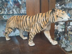 Német,Germany Volkstedt Karl ENS Hím Tigris Porcelán Figura.35.5 cm.