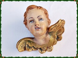 Rare, Antique, Beautifully Carved Baroque Wooden Angel Hanging Ornament, Christmas Tree Decoration
