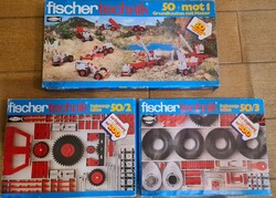 Fischertechnik 50+ mot 1 – Grundkasten mit Motor  és 50/2 és 50/1 kiegészítő dobozok