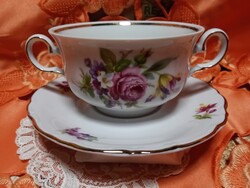 Winterling  német porcelán két füles krémleves kínáló aljjal