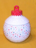Karácsonyfadísz alakú porcelán doboz, keksztartó