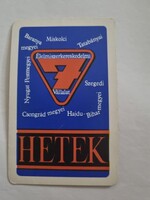 Élelmiszerkereskedelmi Vállalat 1973. évi kártyanaptár - Baranya megyei-, Miskolci-, Tatabányai-,