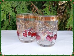 Vastagfalú biedermeier, bieder, üvegpoharak, festett meggy mintával