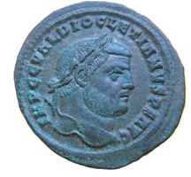 Római nagy follis DIOCLETIAN Genio zöld patinával 11,58 gr/25 mm