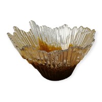 Skandináv design tál, Humppila Glass üveg kínáló Northern Lights, Finnország - 50118