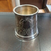 Pazar régi ezüstözött cukortartó (7,4x7,5 cm)