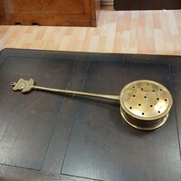 Pazar antik réz gesztenyesütő (46x5x11,8 cm)