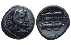 Nagy Sándor i.e 336-323 Macedonia, ókori görög bronz, Alexander III