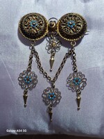 Marius Hammer Norvég ezüstműves készített filigrán szecessziós ezüst bross 1890-1900-ból