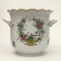 Herendi porcelán színes indiai kosár mintás kaspó