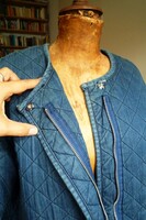 Pull&Bear steppelt bélelt kabát M farmer indigó télikabát farmerdzseki dzseki