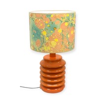 Mid century vintage, retro narancs színű fém design lámpa egyedi búrával - 50095