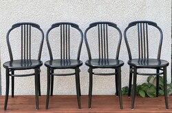 TON Fekete 4 db Étkezőszék Ebédlőszék Antik Vintage Retro Pálcás Thonet Kávéházi Kávézó