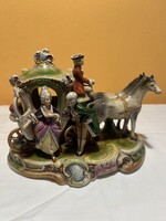 Német porcelán. GDR. Német Lippelsdorf barokk hintó