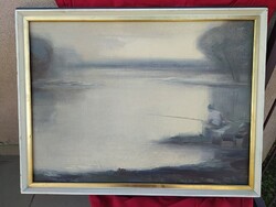 Nagy Ernő: Egyedül zsűrizett olajfestmény szép keretben hibátlan  60 x 80 cm/ 66 x 86 cm