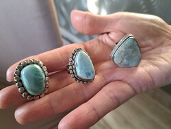 Larimár drágakőből készült  6/7/8as ezüst gyűrűk a Dominikai Köztársaságból!