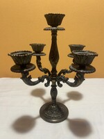 Rés vagy bronz 5 ágú régi gyertyatartó