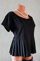 Selyem tartalmú női blúz plisszírozott derékrésszel