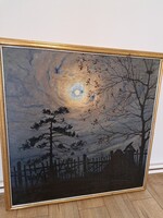 Szép állapotban lévő Kóbor Henrik 1885-1964 olajfestmény eladó.