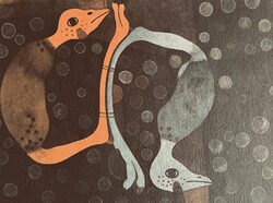 FÖLDI PÉTER (1949-): MADÁRPIAC 1/4. 52 X 71 CM