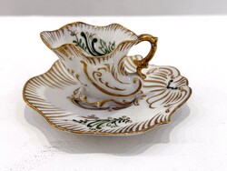 Zsolnay Budapest Pozsonyi Lilly antik kiöntő tál aranyozott porcelán