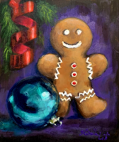 Sütibaba karácsonya - akrilfestmény, deszkakép - 18 x 15 cm