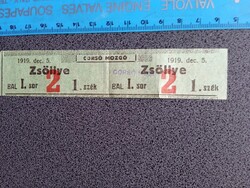 ZA643.38  Mozijegy  Corso Mozgó  1919  Zsöllye -  Cinema Mozi  Film