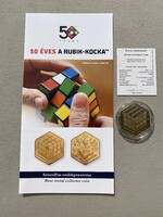 2024 50 éves a Rubik-kocka 3000 Forint színesfém emlékérme, certivel, prospektussal