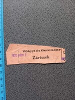 ZA643.37  Mozijegy  Völgyi és Gerenday  1920  - Zártszék   Cinema Mozi  Film