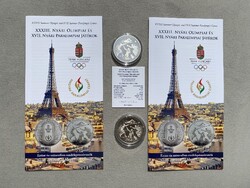 2024 Párizs Olimpia 15000 + 3000 Forint ezüst - színesfém emlékérme pár, certivel, prospektussal