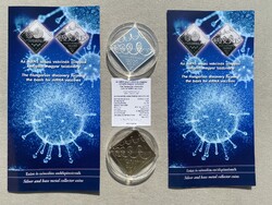 2022 mRNS - Karikó Katalin 15000+3000 Forint ezüst-színesfém emlékérme pár, certivel, prospektussal