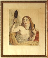 (N) Prihoda István (1891-1956) : Fésülködő