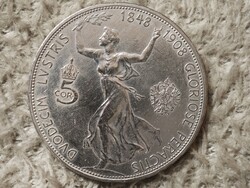5 ezüst korona 1908 jubileumi