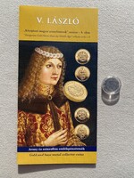 2024 V. László aranyforintja 3000 Forint színesfém emlékérme, UNC, prospektussal