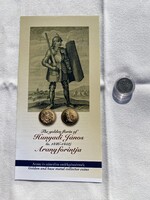 2022 Hunyadi János aranyforintja 2000 Forint színesfém emlékérme, UNC, prospektussal